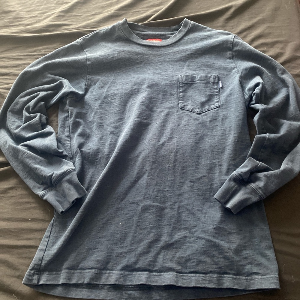 Supreme Dark Blue Long Sleeve Tee